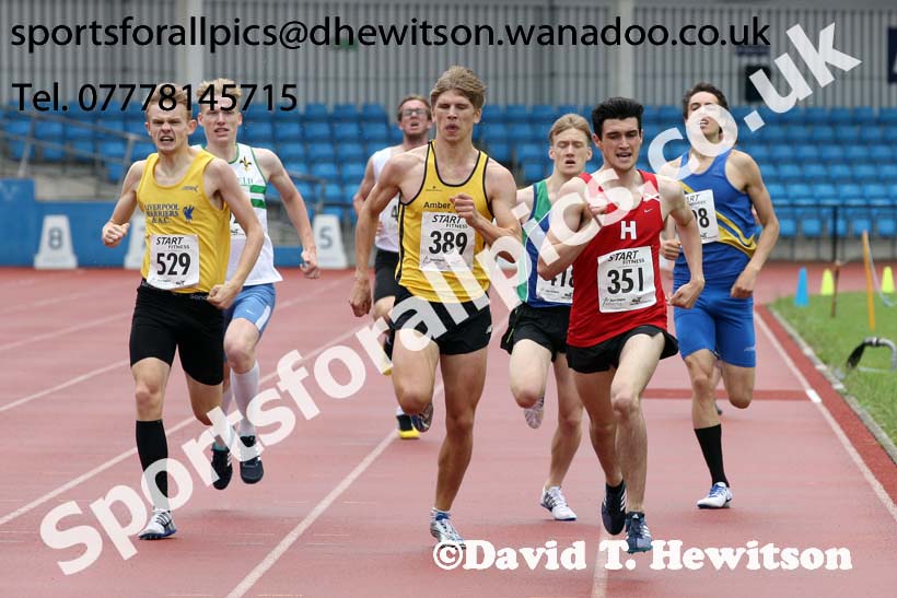Mens under-20s 800 metres, Northern Championships, Sport City, Manchester. Photo: David T. Hewitson/Sports for All Pics